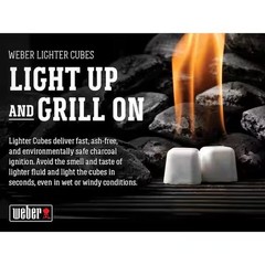 Weber Fire Starter Lighter Cubes (24-Pack) –Made of odorless and non-toxic wax