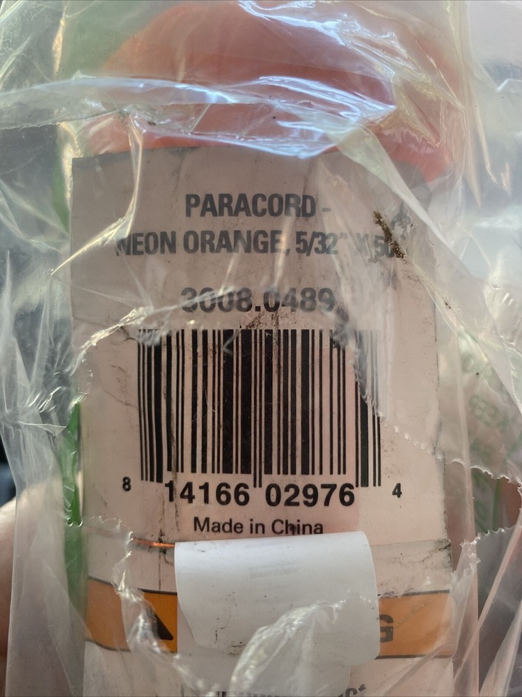 Paracord Neon Orange 5/32” X 50’