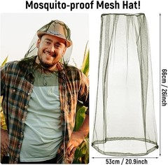5 Pcs anti Mosquito Netting Suit, Mosquito Bug Clothing XL Head Hat with Mesh Ne