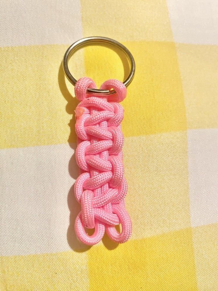 Straight Paracord Rope Keychain Key ring 3.5 Inch Pink