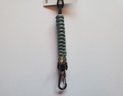 FSC Lanyard UV Reactive Blue & Brown Paracord 550 w/ German Shepherd Bead & Clip