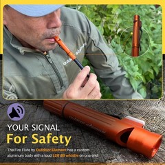 Compact Aluminum Signal Whistle with Ferro Rod & Waterproof Tinder Compartment –
