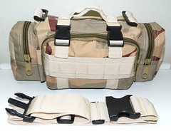 2 X Molle Desert Camo Survival Camping SWAT Military Bug Out Bag Pack Pouch NEW