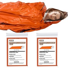ANLOKE Emergency Sleeping Bags (2-Pack) Survival Standard, Orange-2 PACK