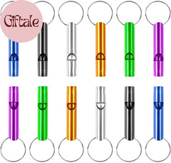 12 Pcs Emergency Whistle with Key Chain, Aluminum Extra Loud Safety Survival Whi