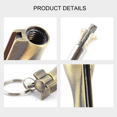 Keychain Matchstick Fire Starter, Permanent Match Flint Metal Keychain Lighter,