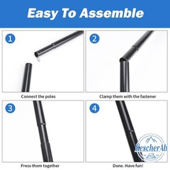 Tent Poles for Tarp, KescherAb Adjustable Tarp 78.8 inch, Black