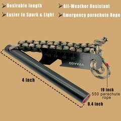 VVAAGG Flint and Steel Fire Starter Kit Survivor 3/8 1/2 inch Ferro Rods and
