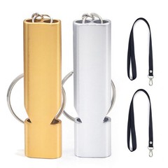 HOYUTNESS 120 dB Loud Emergency Survival Whistle with General, Silver/Gold