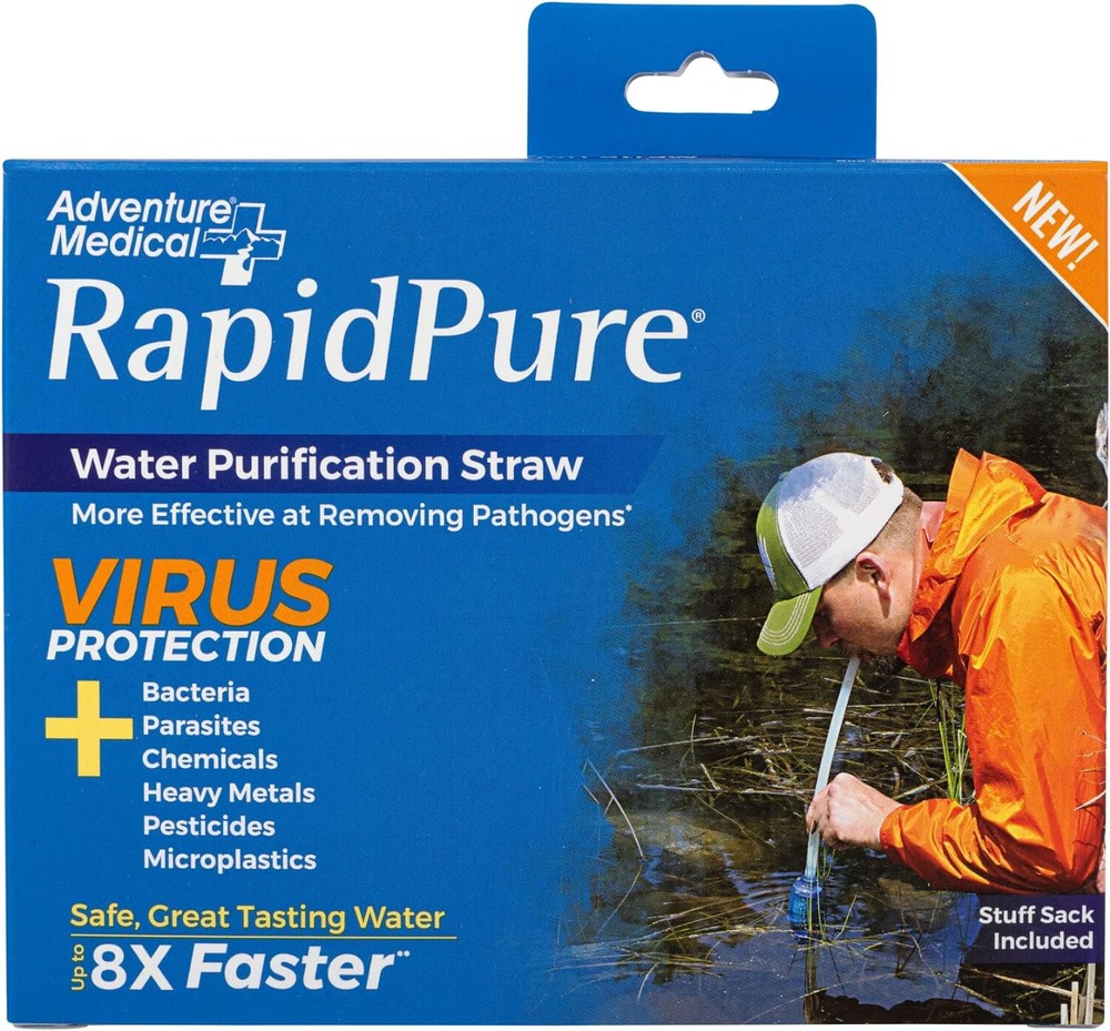 NEW Pioneer Water Purification Straw RAPIDPURE OUTDOOR HIKING SURVIVAL W /POUCH
