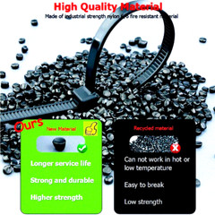 400 Black Cable Zip Ties Assorted Sizes 100 PACK of 4″-12″ Camping Survival Gear