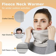 Vogium Adult Fleece Neck Warmer Gaiter – Windproof Stretchy One Size, Black