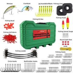 Portable Survival Fishing Kit – Compact Tackle Box for Camping/Hiking,Hooks Gift