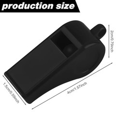 Zuazaor 300 Pieces Referee Whistles in Bulk Loud Plastic Emergency black