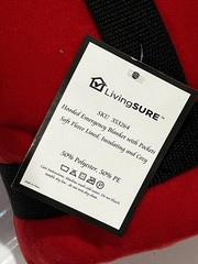 LivingSURE Fleece Emergency Blanket Approx (52” x 82”) Thermal Mylar Survival