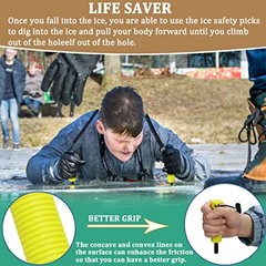 Retractable Ice Safety Picks – 11.5FT Extra Long Lanyard – Safety Pack of 2