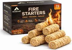 72 PCS Fire Starters – Natural Fire Starter Sticks for Fireplace, Fire Pit, G…