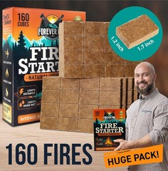 Fire Starter Cubes, 160 pcs – Value Pack – Firestarter Squares for Fireplace,…