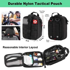 256-Piece Survival Kit & First Aid Gear – Trauma Tools, Molle Pouch for Camping,