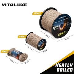VITALUXE 1000lb Paracord Rope, 4mm 12 Triple Strands 100ft, desert camo