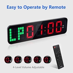 LUCORB Large Digital Gym Timer Wall Clock Interval Training Stopwatch Remote