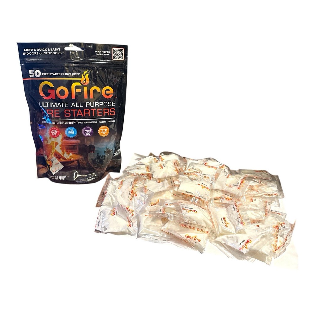 GoFire Ultimate All Purpose Fire Starters Start Indoor / Outdoor (50 Pack) NEW!!