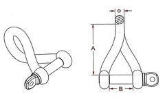 Stainless Steel 316 Twist Shackle (1/2″ 12mm Twist Shackle)