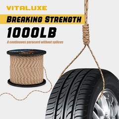 VITALUXE 1000lb Paracord Rope, 4mm 12 Triple Strands 100ft, desert camo