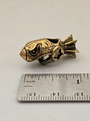 Shark Missile Brass Knife Bead Punk EDC DIY Paracord Woven Lanyard Pendant