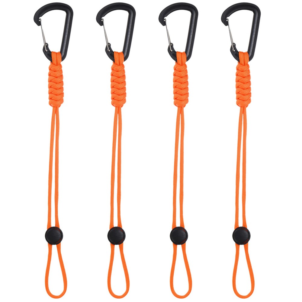 4-Pack Paracord Keychains with Clips[Orange]