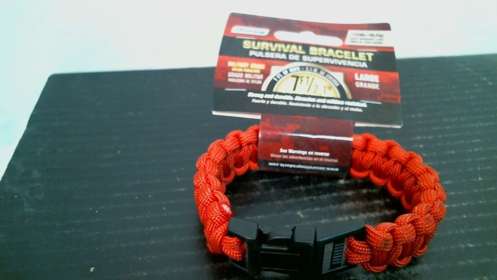 Secure Line NPCB550RL Survival Bracelet, Large Red, FREE SHIP