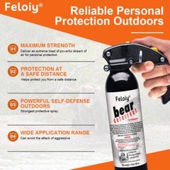 Feloiy Bear Spray, 1 PACK, 16 oz Cans, 35 ft Range, NEW