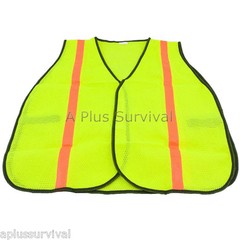 Yellow Mesh Safety Vest with Reflective Strips