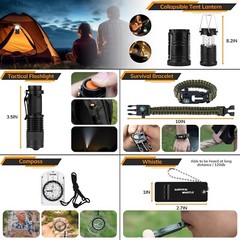 250pcs Survival Tools Tactical Gear and Trauma Bag & Emergency Tent