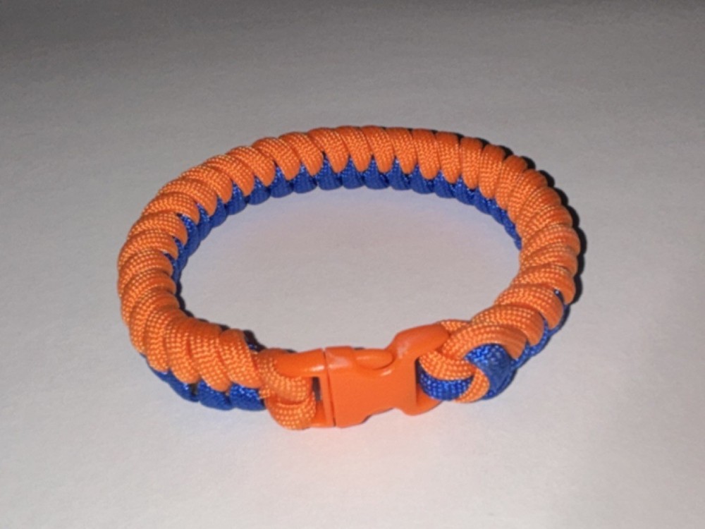 Orange & Blue Nylon Paracord Bracelet adult size
