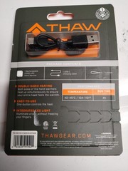 THAW Rechargeable Double-Sided Electric Hand Warmer w/ LED 104-113F 4hr Black