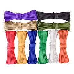 10 Pack Paracord 550 Assorted Colors Paracord Bracelet String Rope Outdoor