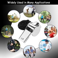 100 Pcs Stainless Steel Whistle with Lanyard, Sports Whistles for Adults, Lou