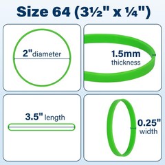 LotFancy Rubber Bands, Size 64 (3-1/2″ x 1/4″), 0.5 lb Approx 64, Multicolor
