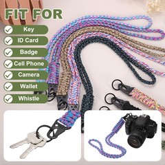 2 Pcs Paracord Lanyard, Neck Lanyard for Keys, Yellow/Black