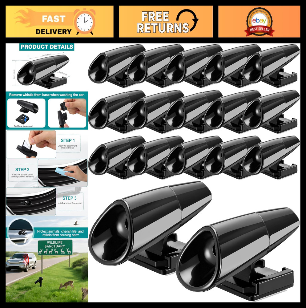 18 Pcs Deer Warning Whistles for Cars & Motorcycles – Collision Avoidance Device