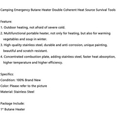 Camping Emergency Butane Heater Double Coherent Heat Source Survival Tools`