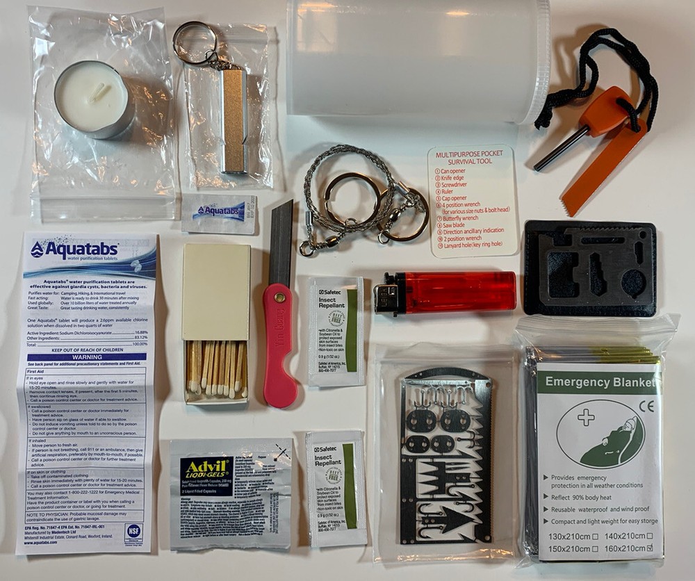 Emergency Survival Bottle – Survival Kit Bug out Bag Zombie Hurricane Camping