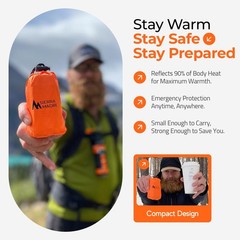 Sierra Madre Emergency Sleeping Bag – Ultralight, Pack of 2, Orange