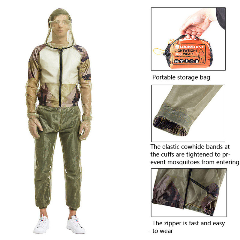 Mesh Anti-bee Suit Camping Insect-proof Clothing Anti-mosquito Bite Clothes Sets