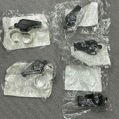 Lot Of 5 Plastic Whistles Referee Soccer Hockey Safety Black