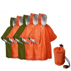 Heat Retaining Survival Rainwear Pack Of 5 For External Use And Disasters
