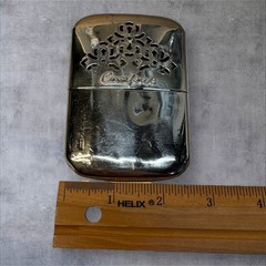 Compac Hand Warmer Vintage Silver Chrome Japan Made Filigree Metal Pocket