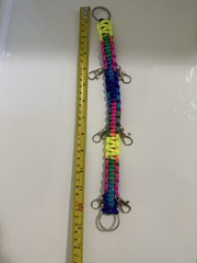 Multicolor Paracord Braided Strap Lanyard, 13in, 8 Strand 4mm, 550lb, Clips