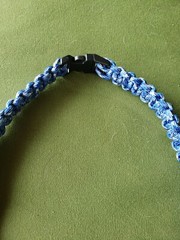 NEW- Neck Lanyard w/break-away clip-Handmade- Paracord 550- White/ Blue/Gray-29″
